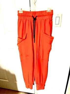 Bright Orange Jogger Pants with Drawstring